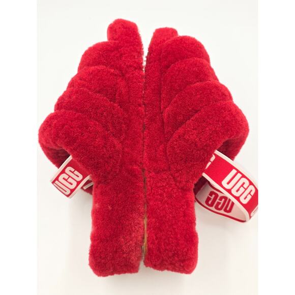 UGG Australia Fluffy Yeah Women\'s Slide Sandal, Size US 10 - Red
